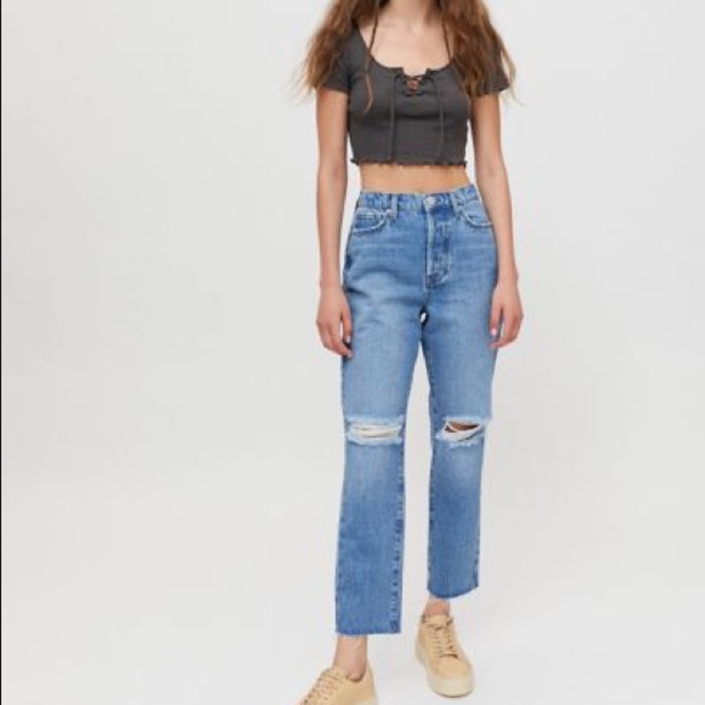 High rise vintage straight leg jeans